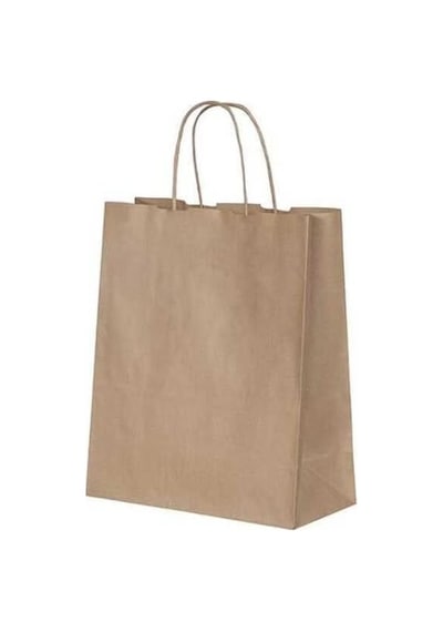 Burgu Saplı Kraft Kağıt Çanta 25x12x31 Cm - 25 Adet