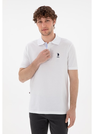 U.S. Polo Assn. Erkek Regular Fit Polo Yaka Beyaz Basic Tişört 50298031-VR013
