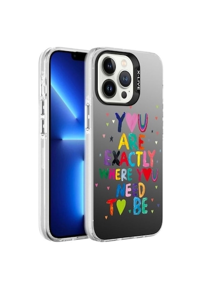 Apple Uyumlu iPhone 13 Pro Max Kılıf Desenli Zore Silver Sert Kapak