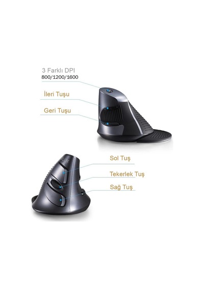 Deluxe M618GX Ergonomik Dikey 1600 Dpı Kablosuz Mouse