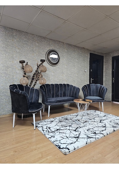 Zafir Papatya Çay Seti Koltuk Takımı Beyaz Boyalı Sivriltme Ayak, Balkon, Salon, Ofis, Cafe Koltuk Takımı Füme Zafir Papatya Çay Seti Koltuk Takımı Beyaz Boyalı Sivriltme Ayak, Balkon, Salon, Ofis, Cafe Koltuk Takımı Füme