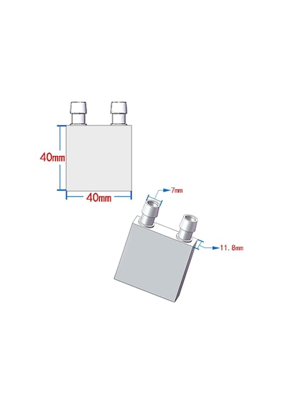 Yeeco 40 40 12 Mm Alüminyum Su Sıvı Blok Thermoelektrisch Soğutma Modülü Tabak, Wassergekuehlt Isı Lavabo So Genel