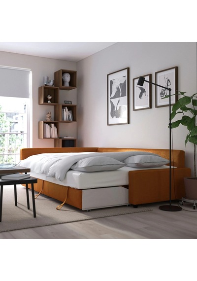 Ikea Kahverengi Lüks Kanepe - Bazalı Yataklı Köşe Kanepe