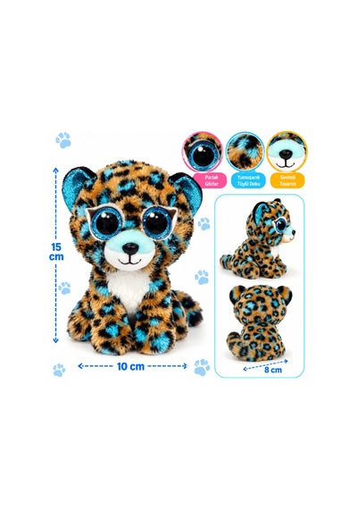Ty Beanie Boos Turkuaz Benekli Leopar Peluş Cobalt 15 Cm Nhr