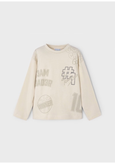 Mayoral Erkek Çocuk Uzun Kollu T-shirt 4074 Bej