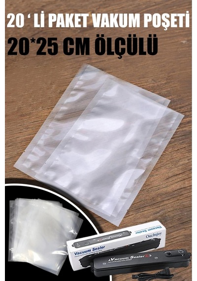 20 Li Paket Vakum Poşeti 25 X 35 Vakum Poşeti Cn