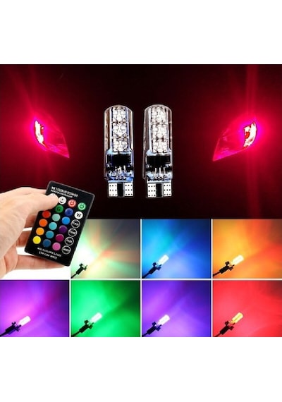 T10 Led Kumandalı Rgb 16 Renk Ve Çakarlı Seçeneği Versiyon 2