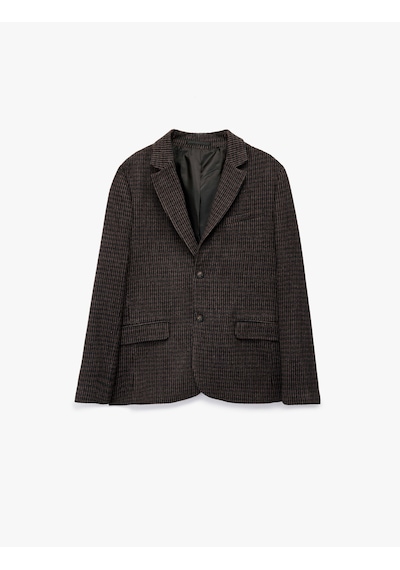 Koton Uzun Kollu Yün Karışımlı Düğmeli Cepli Kruvaze Yaka Blazer Ceket Kahverengi Desenli 7wam50003hw Koton Uzun Kollu Yün Karışımlı Düğmeli Cepli Kruvaze Yaka Blazer Ceket Kahverengi Desenli 7wam50003hw