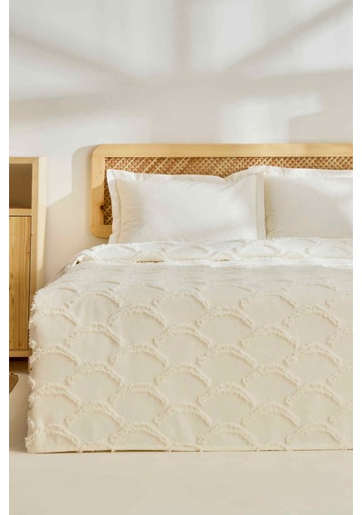 Kaşmir Home Emma Çift Kişilik Yatak Örtüsü Offwhite