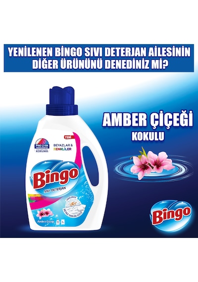 Bingo Beyazlar ve Renkliler İçin Beyaz Sabun Kokulu Sıvı Çamaşır Deterjanı 3 x 2600 ML