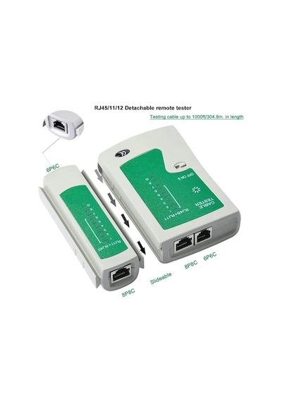 Primex Px-8070 Rj-45,rj-11 Lüks Kablo Test Cihazı, Adsl, Cat5,cat6,cat7,cat8 İnternet Kablo Tester