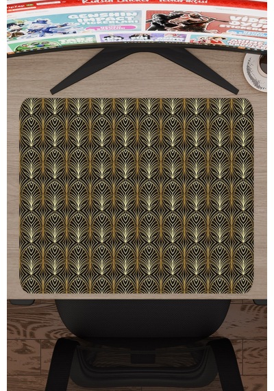 Art Deco Tarzı Kaymaz Dikişli Kauçuk Oyuncu Mousepad V3 - 48x40 Xl Gaming Mouse Pad Fare Altlığı
