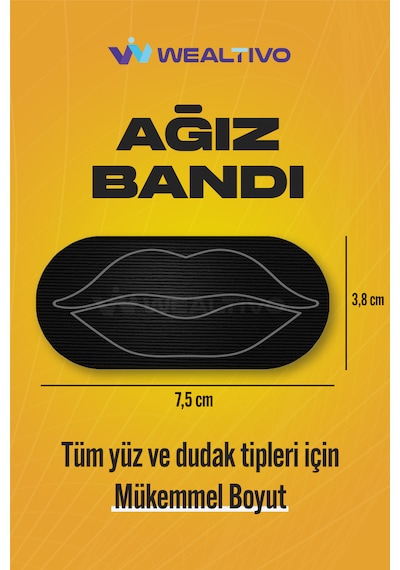 Wealtivo Premium Mouth Tape Ağız Bandı Siyah 30’lu