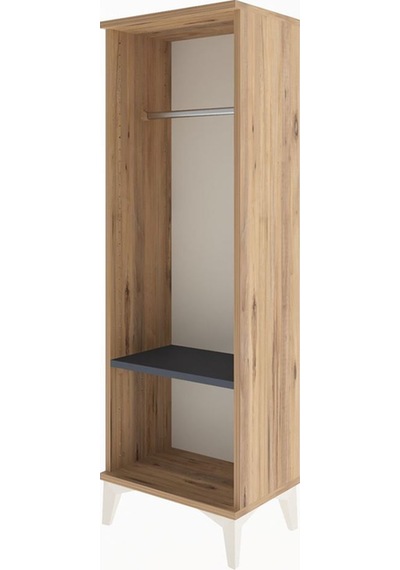 Arges Dolap Tek Raflı Tek Askılı 44x30x134 Çam-antrasit Çam