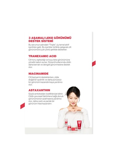 Leke Karşıtı Jel Serum Tranexamic + Astaxanthin + Niacinamide 3 Etki Tek Formül 30ml