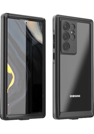 Galaxy S22 Ultra Kılıf 1-1 Su Geçirmez Kılıf Siyah