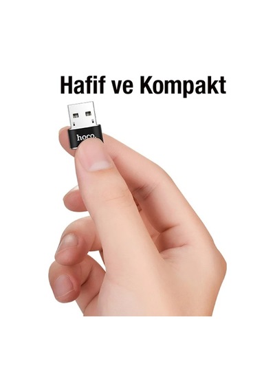 Hoco Ua6 Erkek Usb To Dişi Type-c Dönüştürücü Çevirici Adaptör- 5775 Siyah