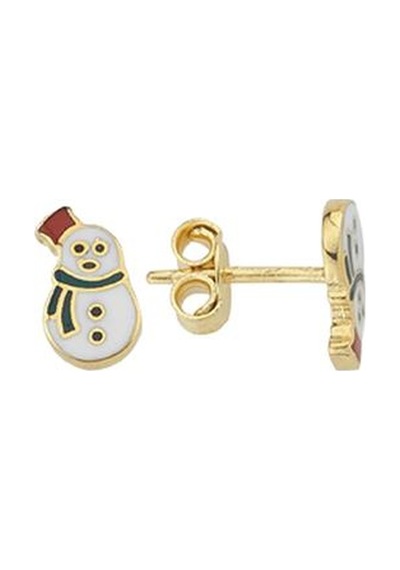 Goldkupe 14 Ayar Altın Kardan Adam Çocuk Küpe 1,11 Gr-2610