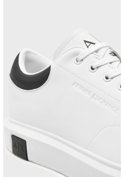 Armani Exchange Logolu Hakiki Deri Sneaker Ayakkabı Erkek Ayakkabı Xux123 Xv534 Ecru Ekru