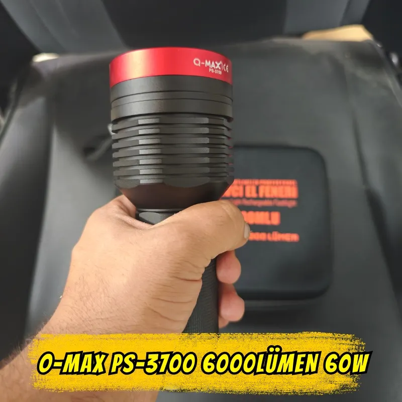 O-max Ps-3700 6000 Lümen 60w Professional Uzun Menzil El Feneri Bej - Siyah