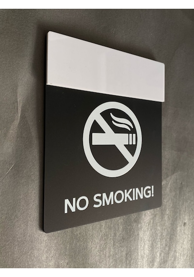 Siyah Mat Seri Sigara İçilmez No Smokıng Uyarı Levhası