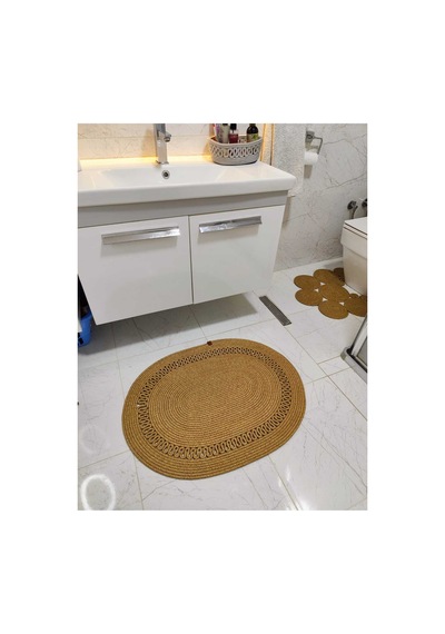 Jüt Desenli Kapı Önü Paspas Banyo Paspası Balkon Paspası Hediyelik Ev Eşyası Hasır Hasır