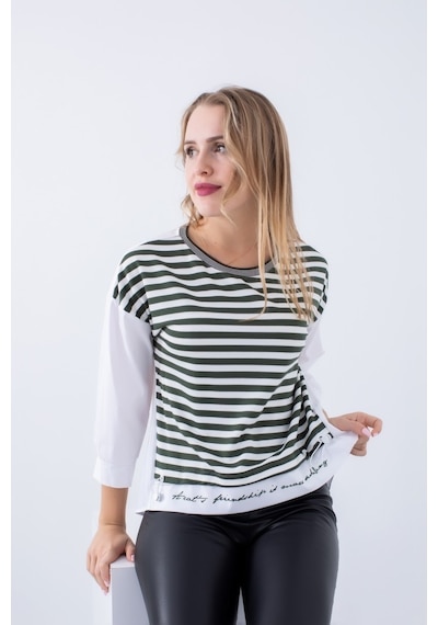 Cliche Kadın, Etek Ucu Ve Arkası Baskılı, Sweatshirt. Çok Renkli