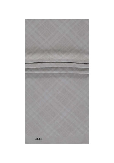 Aker Polyester Gümüş Şal 971 Ekose Desen Gümüş Gümüş