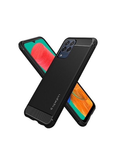 Spigen Galaxy M33 5g İle Uyumlu Kılıf Rugged Armor Black Siyah