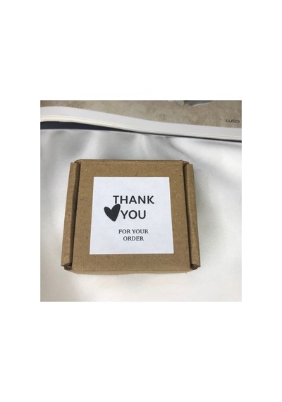 Thank You For Your Order Mat Etiket Siparişiniz Için Teşekkürler Black Kalp Kare 4.5 Cm - 40 Adet Çok Renkli