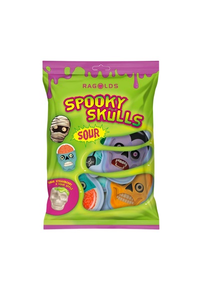 Ragolds Spooky Skulls Sour Jelly Sweets 72g