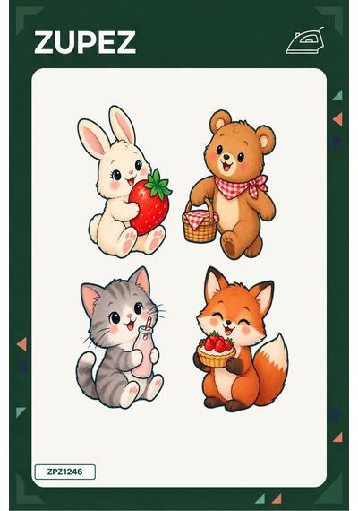 Minik Çilek Pikniği 19x25 Cm Ütüyle Uygulanan Baskı Zpz1246 - 928156848