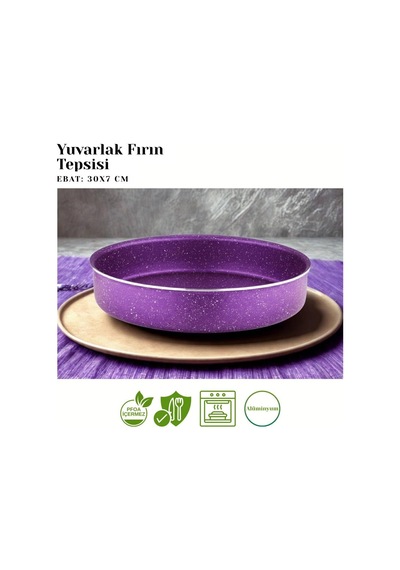 30 Cm Granit Yuvarlak Fırın Tepsisi - Violet Genel