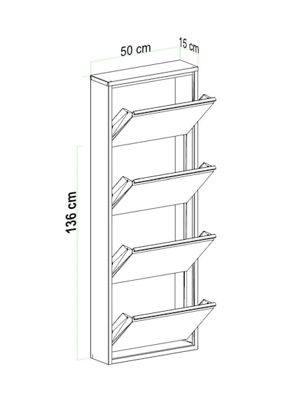 Evdemo 4 Kapaklı Metal Ayakkabılık Mürdüm