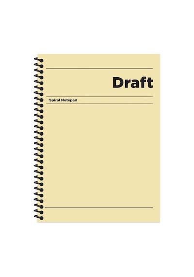 Çizgili Sert Kapak Spiralli Draft Defter Sarı 17x24 Çok Renkli