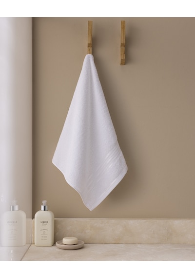Marnot Bordürü %100 Pamuk Floşlu Yüz Havlusu - Beyaz - 50x80 Cm 8684427300060 Çok Renkli