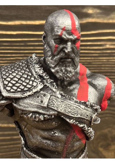 Kratos 20cm Gümüş Eskitme Kırmızı Detay God Of War 4 Playstation-