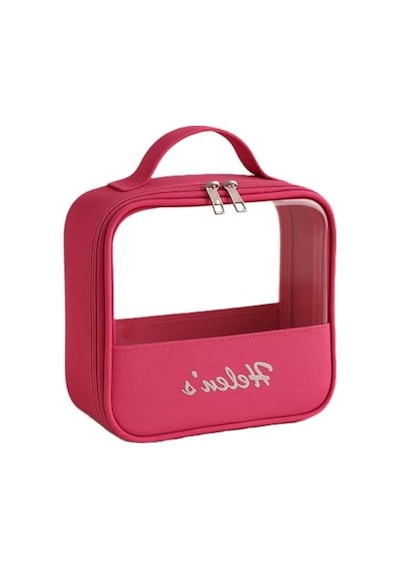 Şeffaf Seyahat Makyaj Çantası, Pembe Renkli, Pratik Kullanım