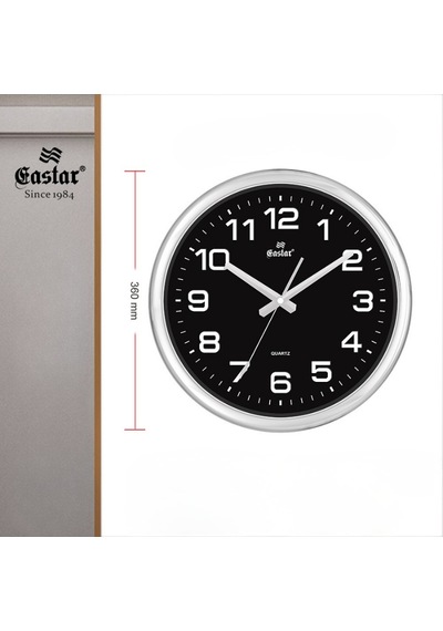 Eastar A966b Metalize Kaplamalı 3d Kabartma Rakamlı Duvar Saati 36 Cm Gümüş - Siyah