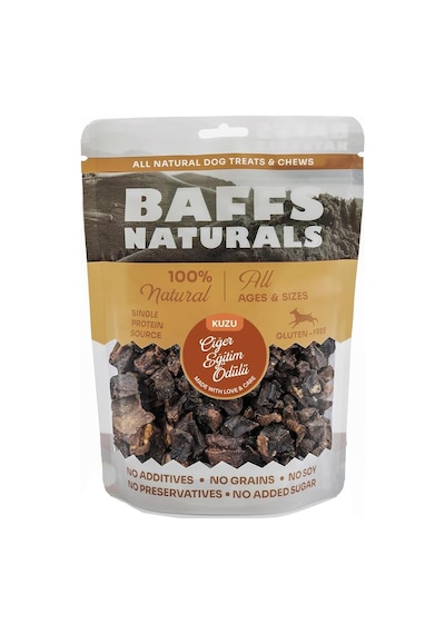 Baffs Naturals Kuzu Mini Ciğer Eğitim Ödülü 100% Doğal Köpek Ödül Maması 100 Gr 100 Gr X 1 Adet