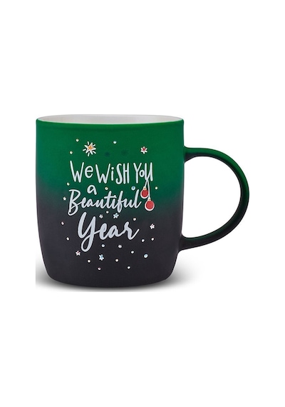 Karaca New Year Yılbaşı  Yeşil 350 ml Soft Touch Kupa