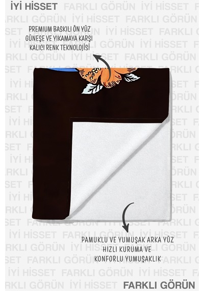 Tropikal Dalga Çiçekli Plaj Havlusu - Marine Gün Batımı Siyah Hızlı Kuruyan Mikrofiber Havlu Çok Renkli