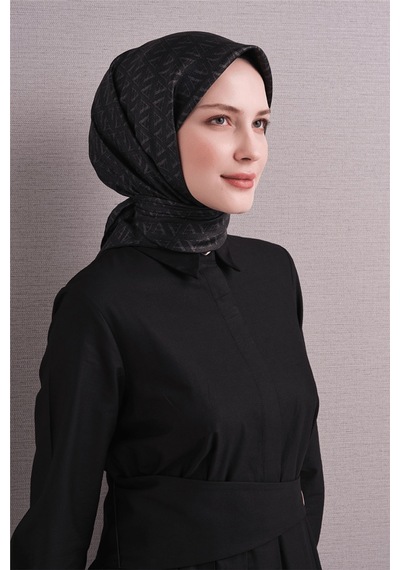 Armine Sura İpek Eşarp 2026-2027 - Sonbahar Kış-asm9625 Siyah