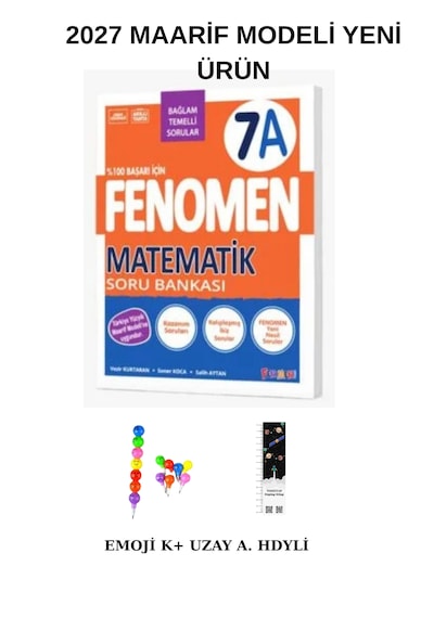 Fenomen 7. Sınıf Matematik A Soru Bankası Uzay A+emoji K+ 2027 Yeni Maarif Modeli
