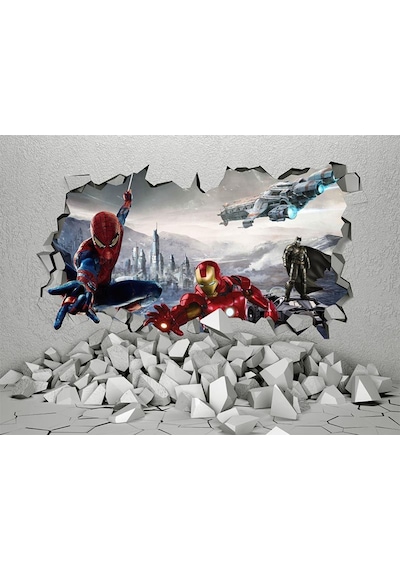 3D Süper Kahramanlar Çocuk Odası Duvar Kağıdı