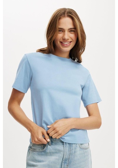 Seeh Bebe Mavisi Basic Kısa Kollu Kadın T-shirt Sh280