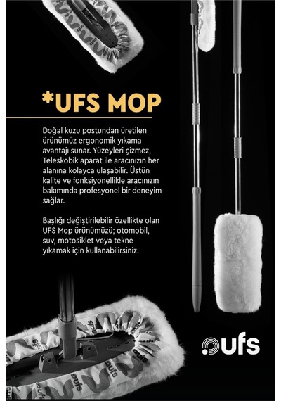 Ufs Teleskopik Saplı Kuzu Postu Araç Yıkama Mop