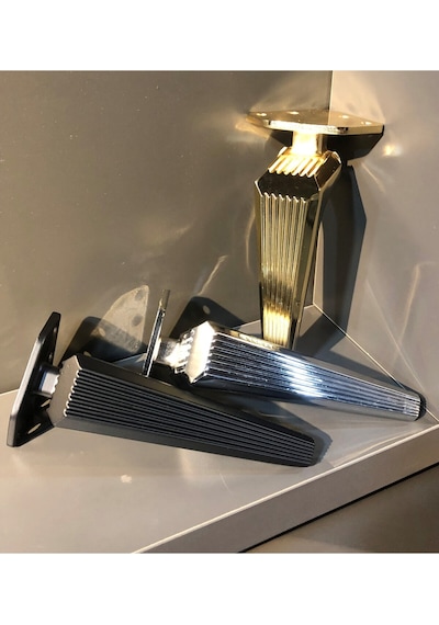 Tokyo Metal Ayak 16cm Krom Komidin Koltuk Puf Komidin Dolap Modern Tv Ünite Mobilya Ayağı Gümüş Krom