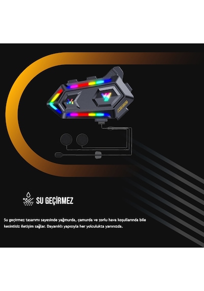 V20 Bt 5.3 Motosiklet Kurye Kask Kulaklık Intercom Rgb Eşleşme Yoktur
