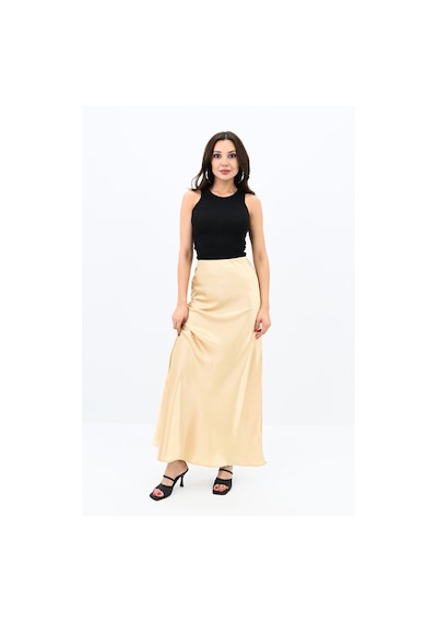 Koza Butik Kadın Dökümlü Saten Etek 6275-24 001